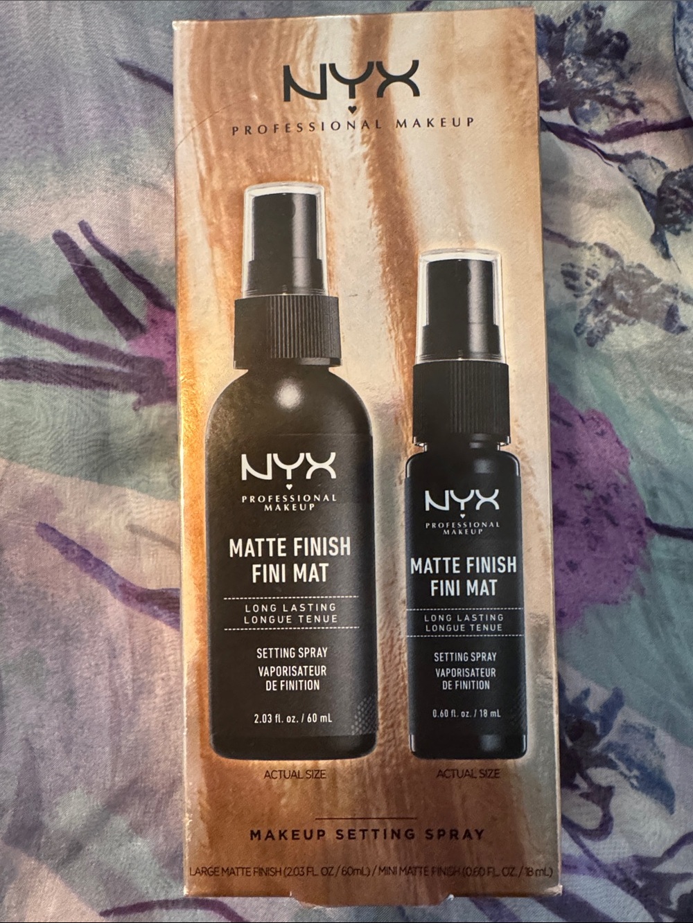 NYX Matte Finish Setting Spray Duo - Black and Gold Box